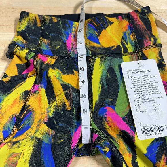 Lululemon Invigorate High-Rise Crop 17" Undertone Black Multi Women's Size 2 NWT - Picture 11 of 12